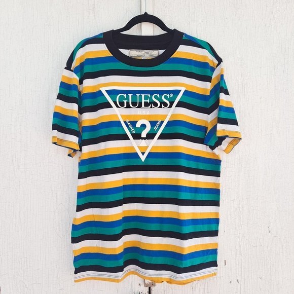 Vintage Guess Originals Striped T-Shirt Medium